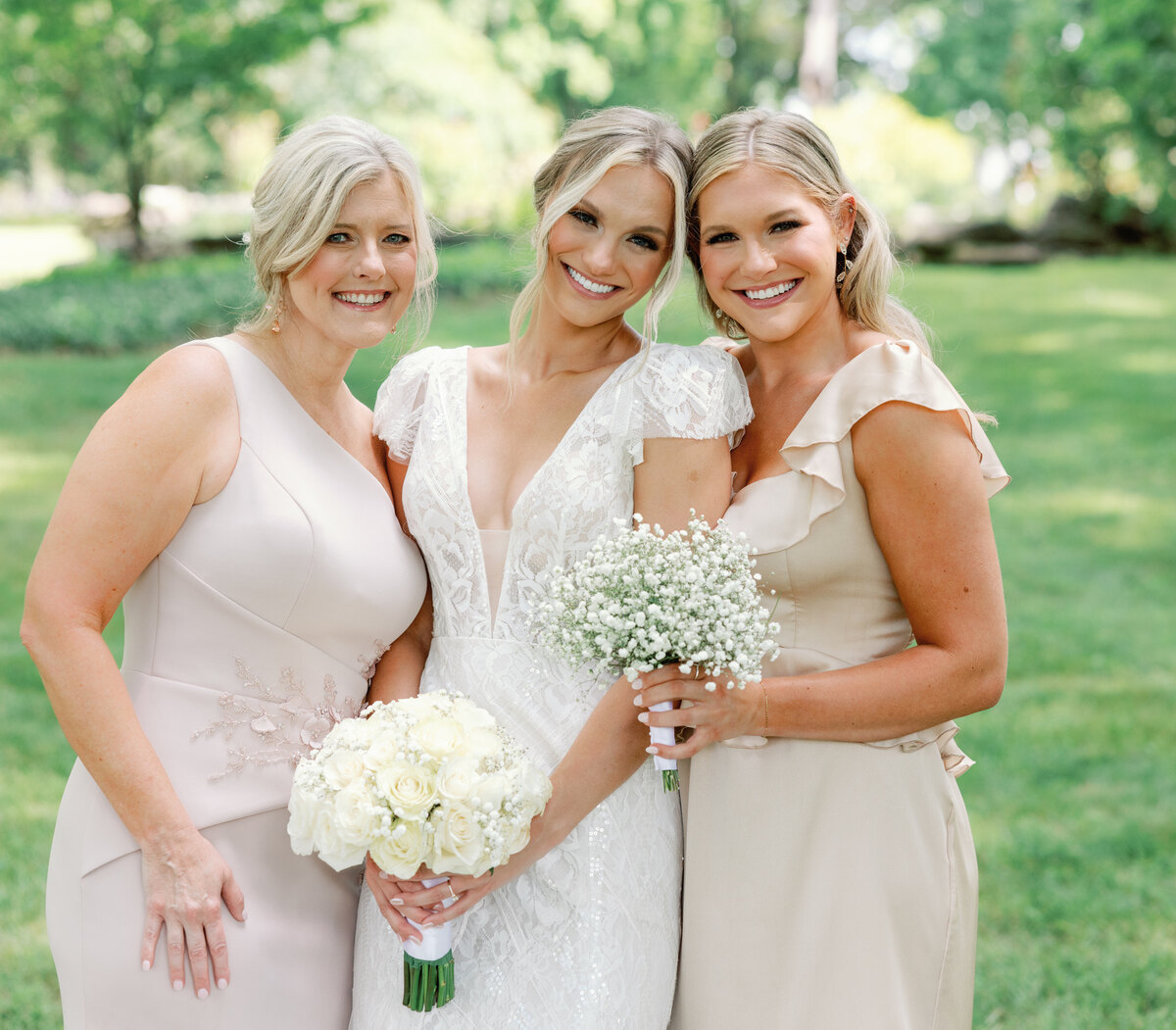 Dr. Brianna Ball of Cornerstone Dental on her wedding day with family in Knoxville, TN