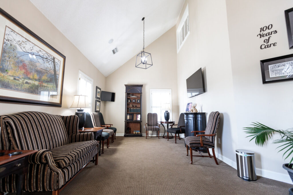 The patient waiting area at Cornerstone Dental Arts Executive Park in Knoxville, TN